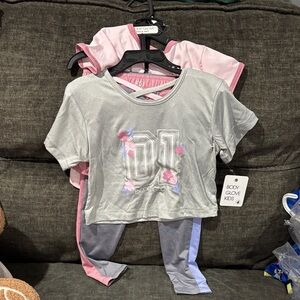 Body Glove Kids Gray and Pink Floral Pajama Set